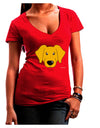 Cute Yellow Labrador Retriever Dog Juniors V-Neck Dark T-Shirt by TooLoud-Womens V-Neck T-Shirts-TooLoud-Red-Juniors Fitted Small-Davson Sales