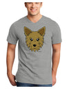 Cute Yorkshire Terrier Yorkie Dog Adult V-Neck T-shirt by TooLoud-Mens V-Neck T-Shirt-TooLoud-HeatherGray-Small-Davson Sales