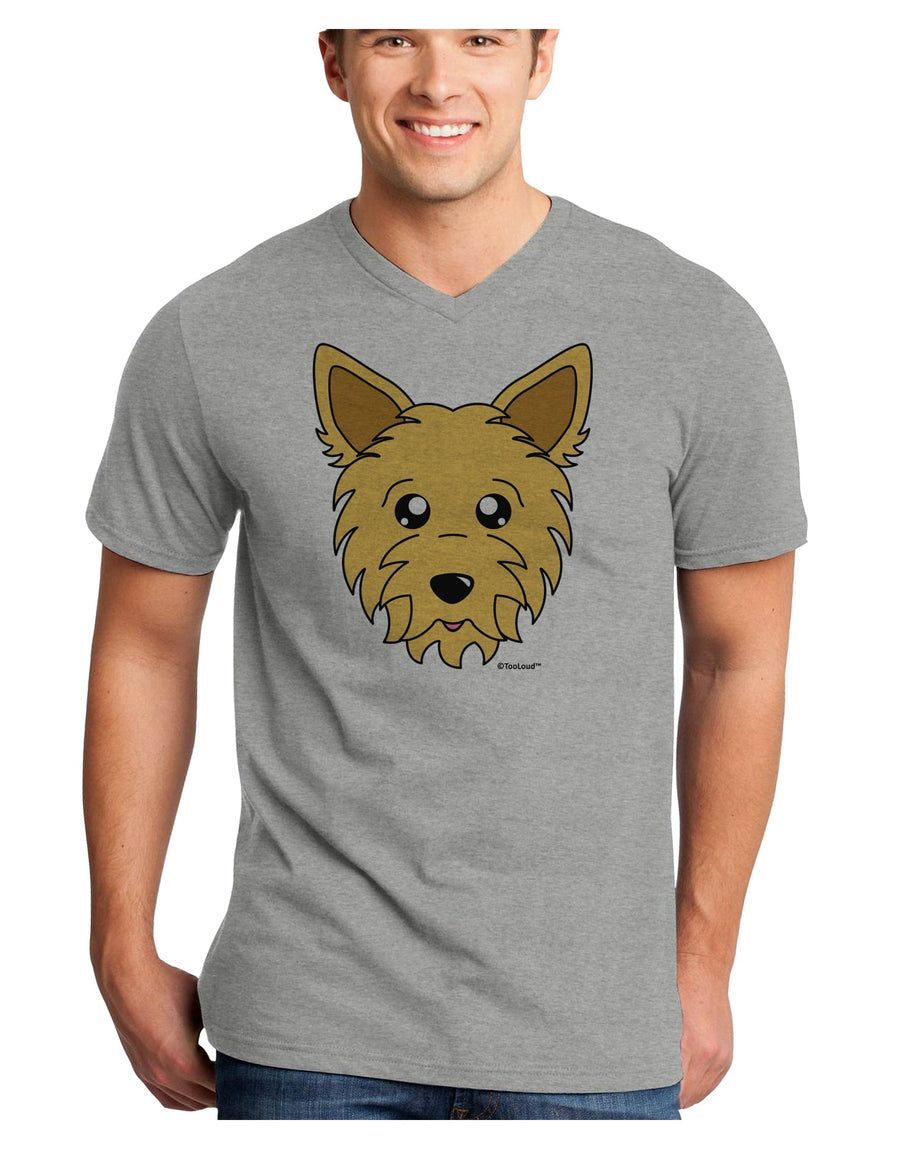 Cute Yorkshire Terrier Yorkie Dog Adult V-Neck T-shirt by TooLoud-Mens V-Neck T-Shirt-TooLoud-White-Small-Davson Sales