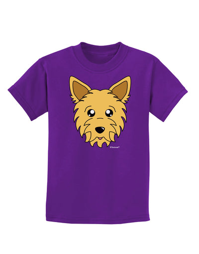 Cute Yorkshire Terrier Yorkie Dog Childrens Dark T-Shirt by TooLoud-Childrens T-Shirt-TooLoud-Purple-X-Small-Davson Sales