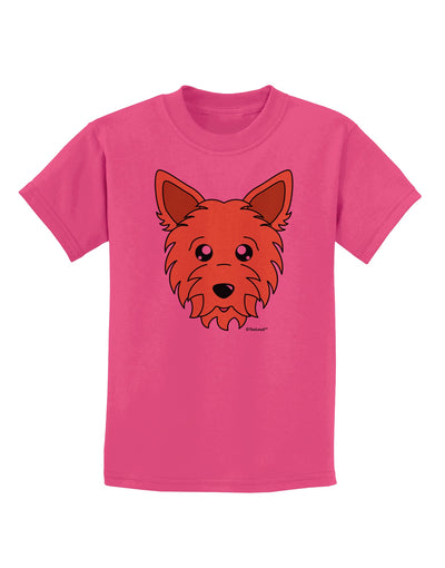 Cute Yorkshire Terrier Yorkie Dog Childrens T-Shirt by TooLoud-Childrens T-Shirt-TooLoud-Sangria-X-Small-Davson Sales