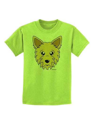 Cute Yorkshire Terrier Yorkie Dog Childrens T-Shirt by TooLoud-Childrens T-Shirt-TooLoud-Lime-Green-X-Small-Davson Sales