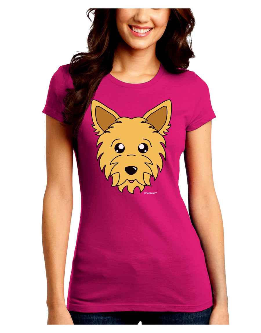 Cute Yorkshire Terrier Yorkie Dog Juniors Crew Dark T-Shirt by TooLoud-T-Shirts Juniors Tops-TooLoud-Black-Juniors Fitted Small-Davson Sales