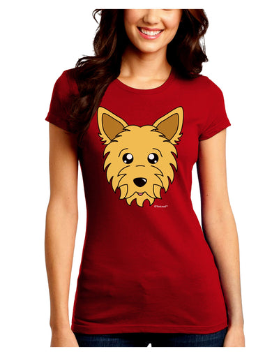 Cute Yorkshire Terrier Yorkie Dog Juniors Crew Dark T-Shirt by TooLoud-T-Shirts Juniors Tops-TooLoud-Red-Juniors Fitted Small-Davson Sales