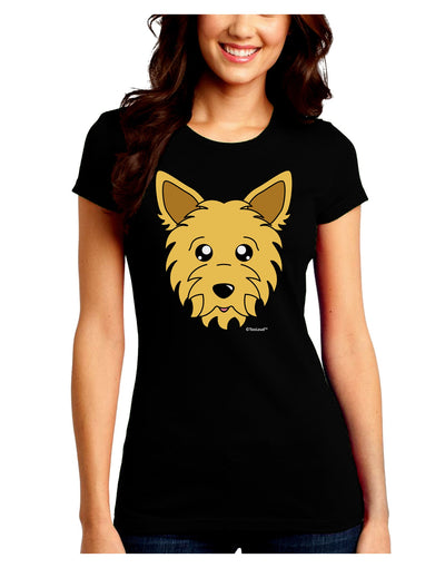 Cute Yorkshire Terrier Yorkie Dog Juniors Crew Dark T-Shirt by TooLoud-T-Shirts Juniors Tops-TooLoud-Black-Juniors Fitted Small-Davson Sales