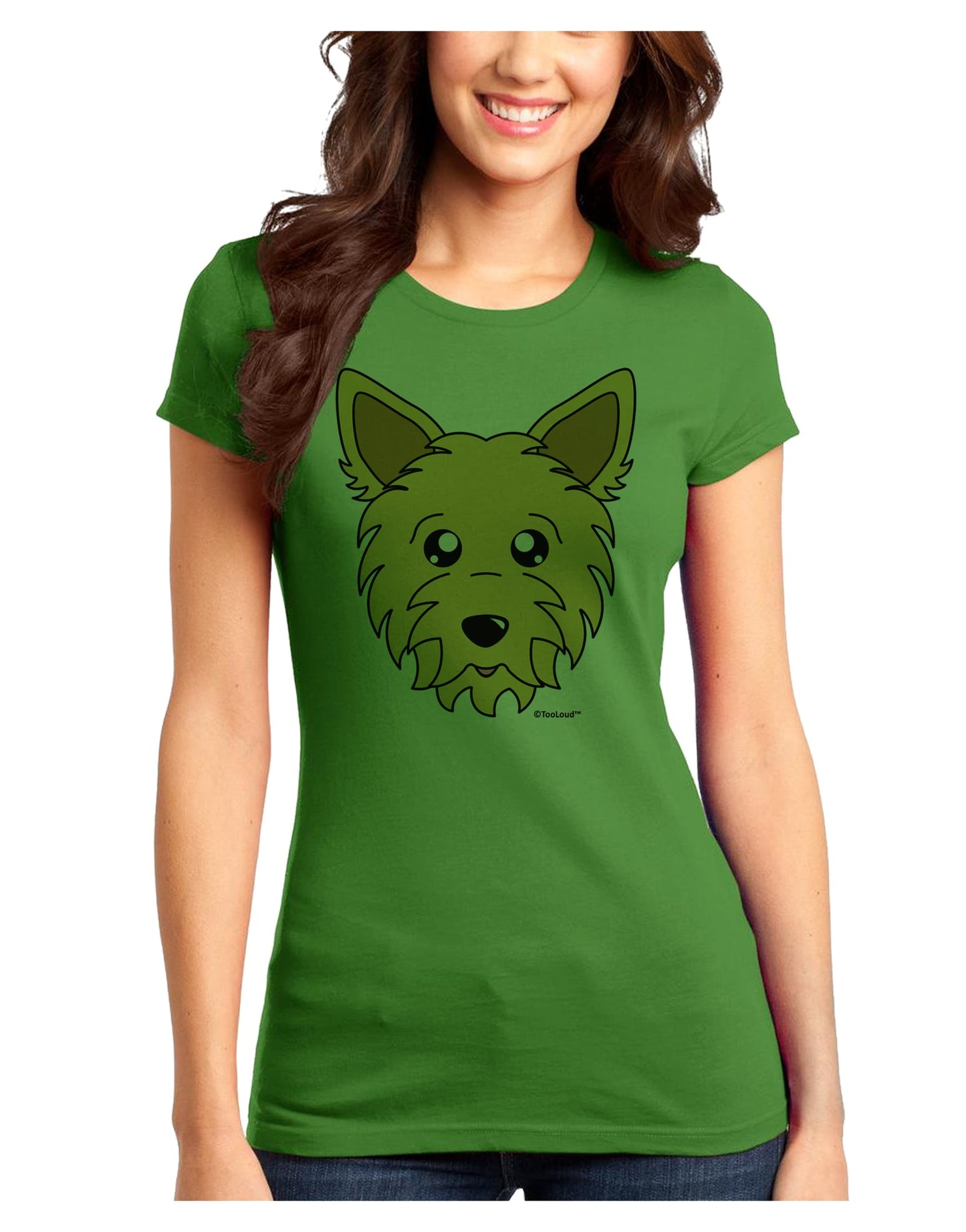 Cute Yorkshire Terrier Yorkie Dog Juniors T-Shirt by TooLoud-Womens Juniors T-Shirt-TooLoud-Kiwi-Green-Juniors Fitted X-Small-Davson Sales