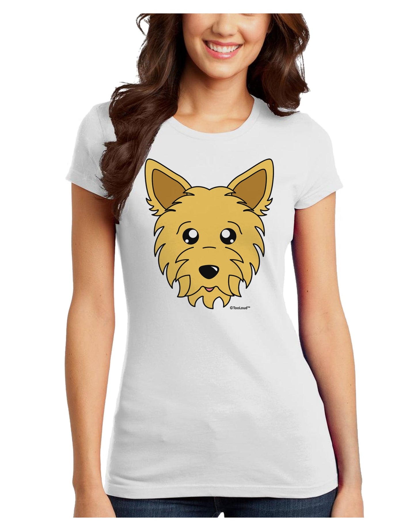 Cute Yorkshire Terrier Yorkie Dog Juniors T-Shirt by TooLoud-Womens Juniors T-Shirt-TooLoud-White-Juniors Fitted X-Small-Davson Sales