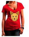 Cute Yorkshire Terrier Yorkie Dog Juniors V-Neck Dark T-Shirt by TooLoud-Womens V-Neck T-Shirts-TooLoud-Red-Juniors Fitted Small-Davson Sales