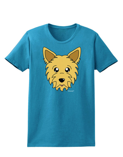 Cute Yorkshire Terrier Yorkie Dog Womens Dark T-Shirt by TooLoud-Womens T-Shirt-TooLoud-Turquoise-X-Small-Davson Sales