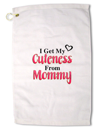 Cuteness From Mommy Premium Cotton Golf Towel - 16 x 25 inch-Golf Towel-TooLoud-16x25"-Davson Sales