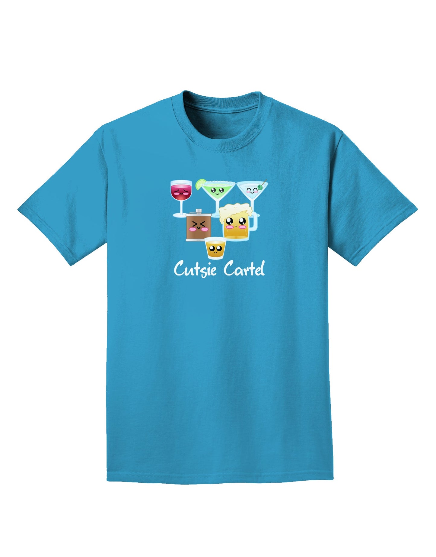 Cutsie Cartel Text Adult Dark T-Shirt-Mens T-Shirt-TooLoud-Turquoise-Small-Davson Sales