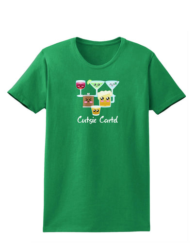 Cutsie Cartel Text Womens Dark T-Shirt-TooLoud-Kelly-Green-X-Small-Davson Sales