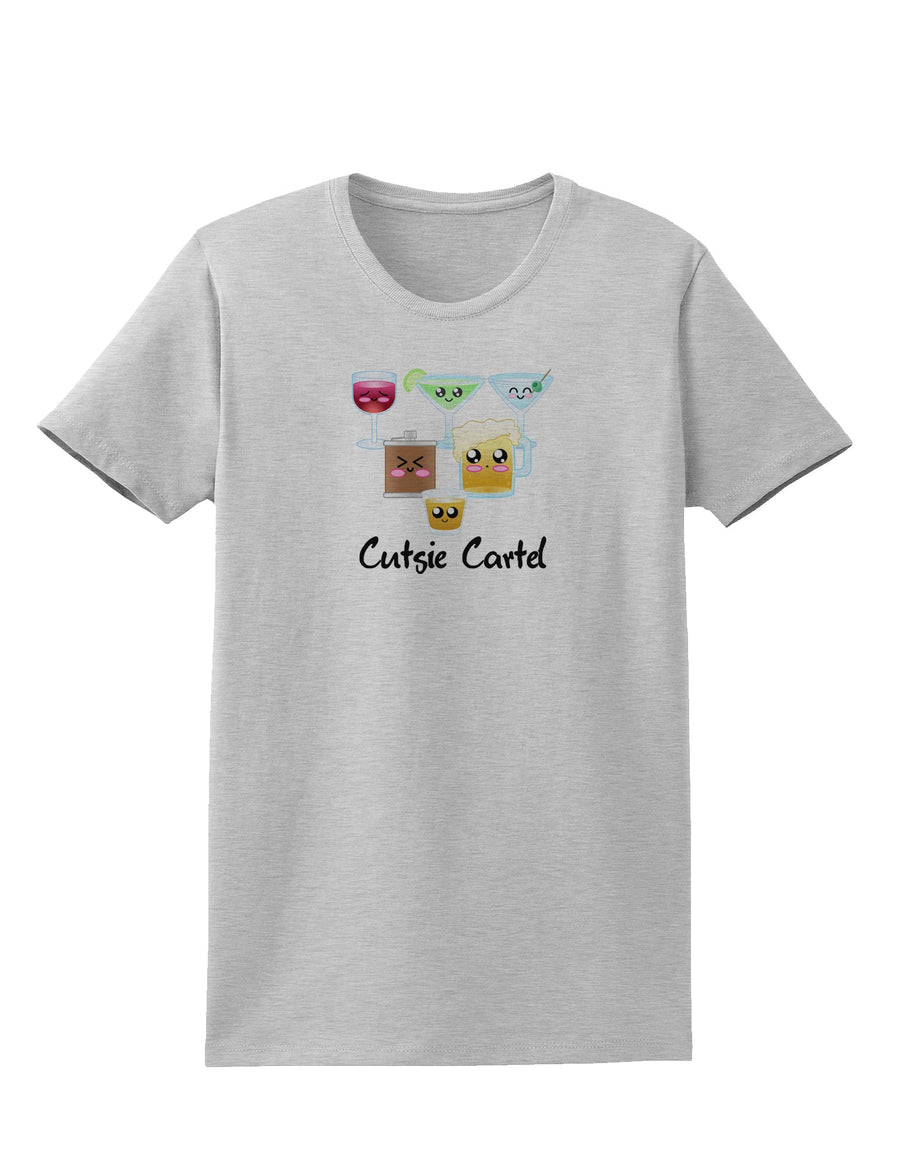 Cutsie Cartel Text Womens T-Shirt-Womens T-Shirt-TooLoud-White-X-Small-Davson Sales