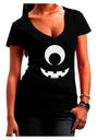 Cyclops Jack-o-Lantern Juniors V-Neck Dark T-Shirt-Womens V-Neck T-Shirts-TooLoud-Black-Juniors Fitted Small-Davson Sales