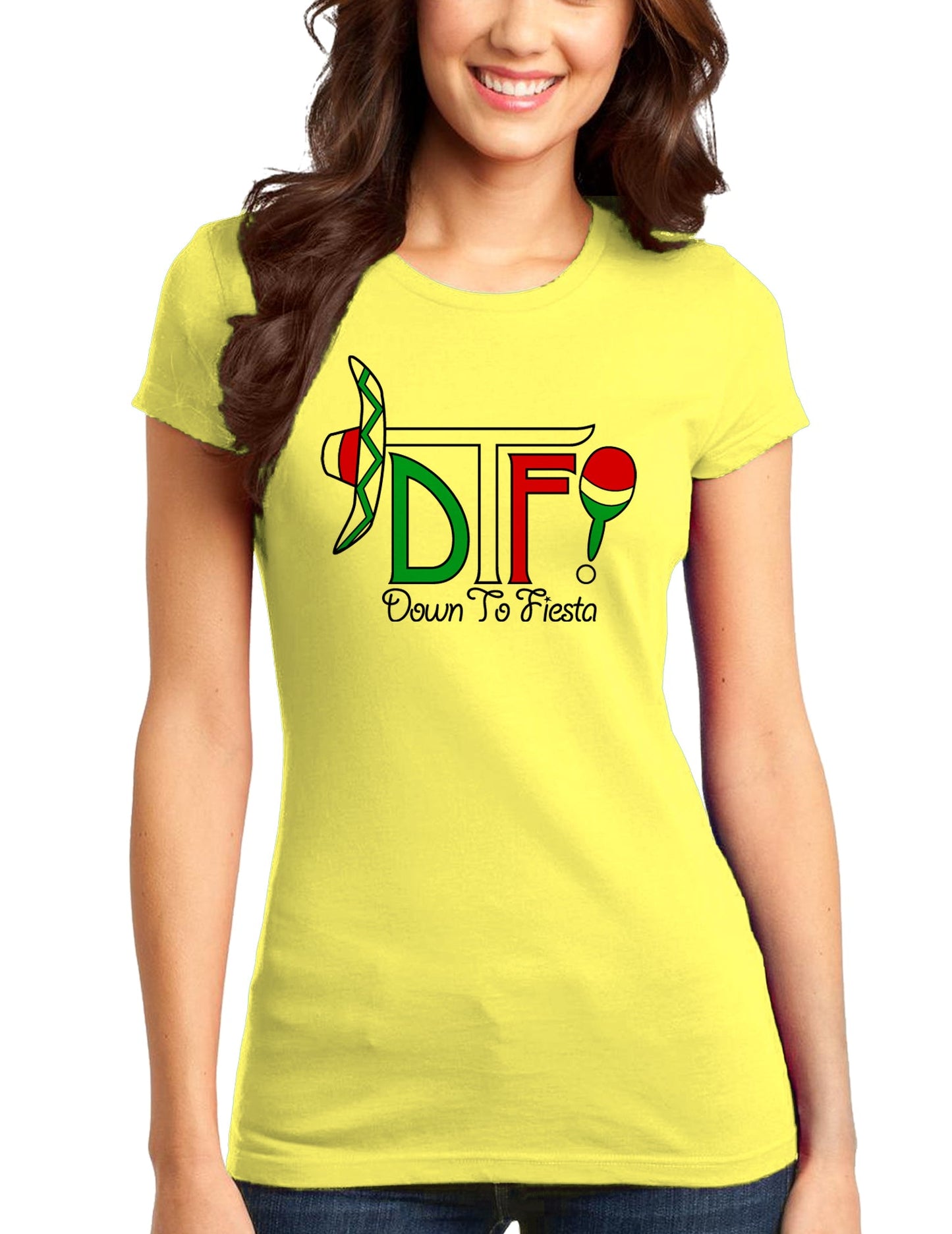 DTF Down To Fiesta Juniors T-Shirt-Womens Juniors T-Shirt-TooLoud-Yellow-Small-Davson Sales
