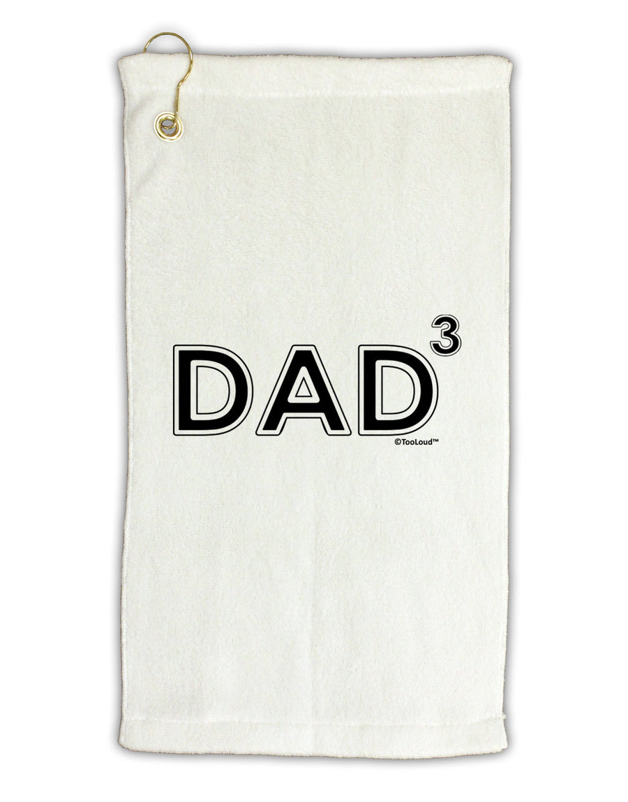 Dad Cubed - Dad of Three Micro Terry Gromet Golf Towel 16 x 25 inch-Golf Towel-TooLoud-White-Davson Sales