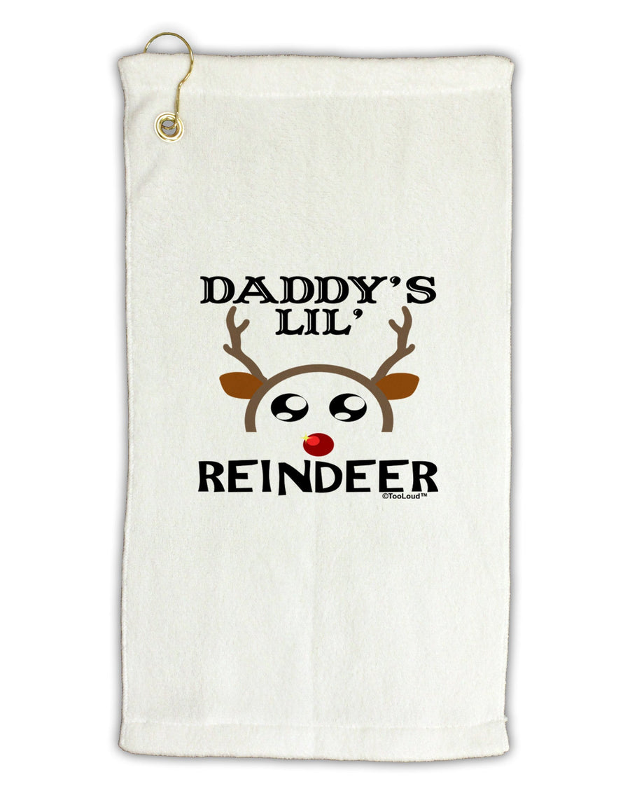 Daddy's Lil Reindeer Boy Micro Terry Gromet Golf Towel 16 x 25 inch-Golf Towel-TooLoud-White-Davson Sales