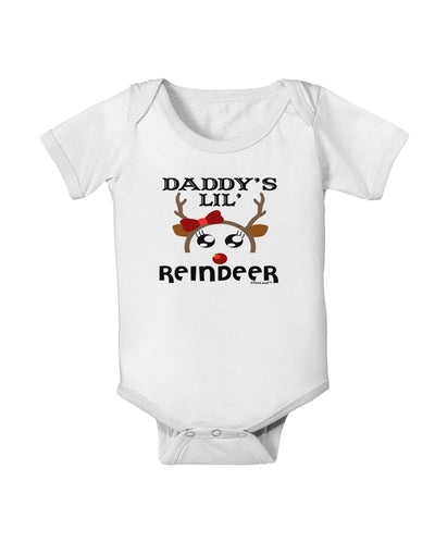 Daddy's Lil Reindeer Girl Baby Romper Bodysuit-Baby Romper-TooLoud-White-06-Months-Davson Sales