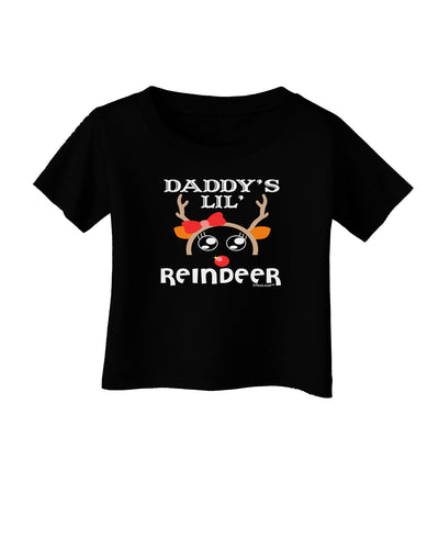 Daddy's Lil Reindeer Girl Infant T-Shirt Dark-Infant T-Shirt-TooLoud-Black-06-Months-Davson Sales