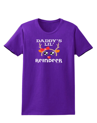 Daddy's Lil Reindeer Girl Womens Dark T-Shirt-TooLoud-Purple-X-Small-Davson Sales