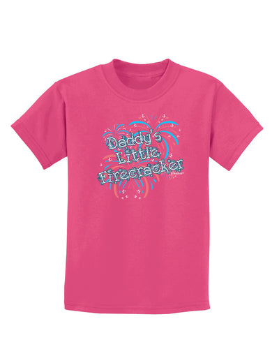 Daddy's Little Firecracker Childrens Dark T-Shirt-Childrens T-Shirt-TooLoud-Sangria-X-Small-Davson Sales