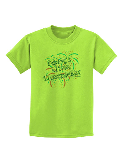 Daddy's Little Firecracker Childrens T-Shirt-Childrens T-Shirt-TooLoud-Lime-Green-X-Small-Davson Sales