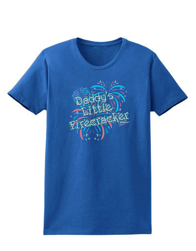 Daddy's Little Firecracker Womens Dark T-Shirt-TooLoud-Royal-Blue-X-Small-Davson Sales