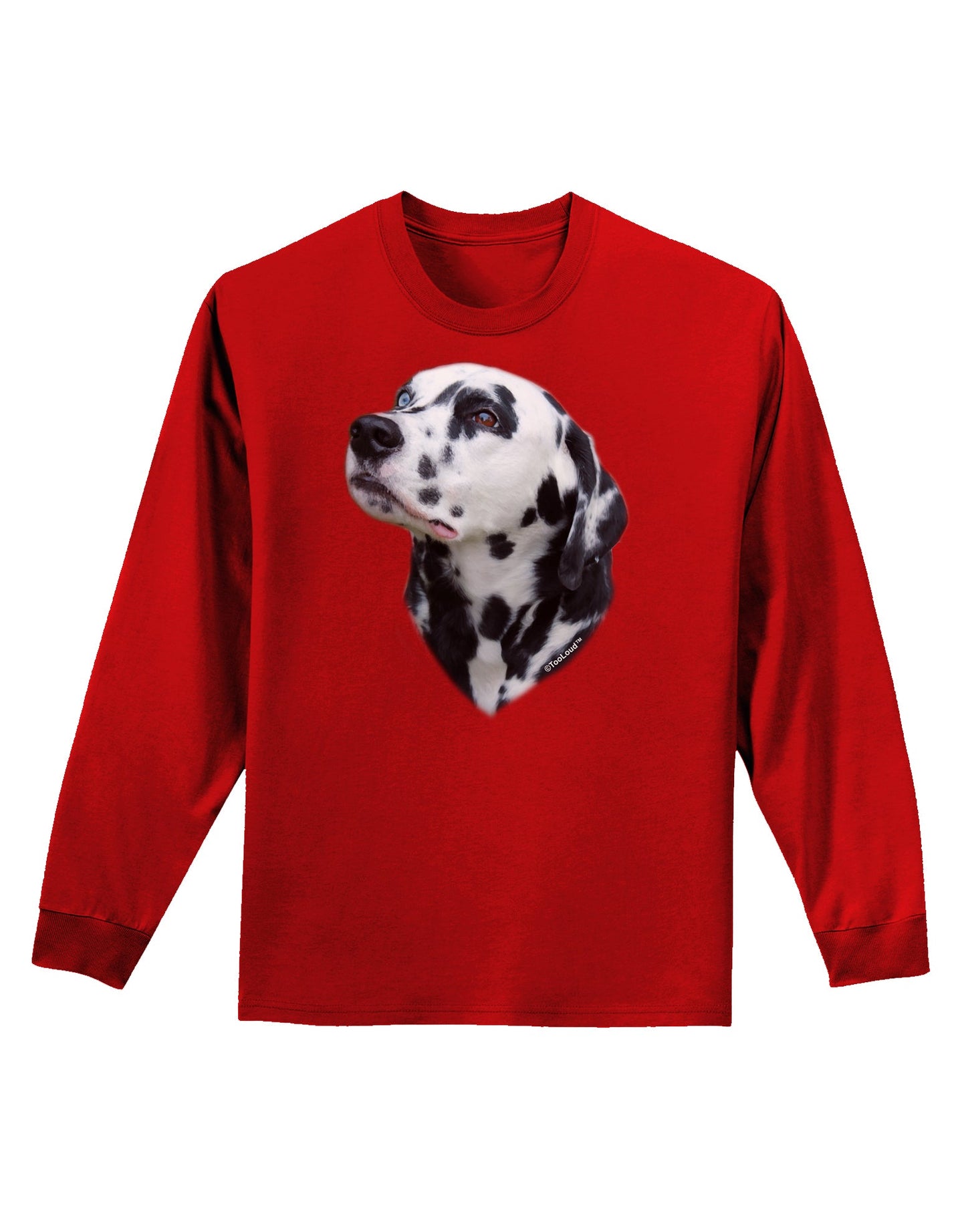 Dalmatian Portrait Adult Long Sleeve Dark T-Shirt by TooLoud-TooLoud-Red-Small-Davson Sales