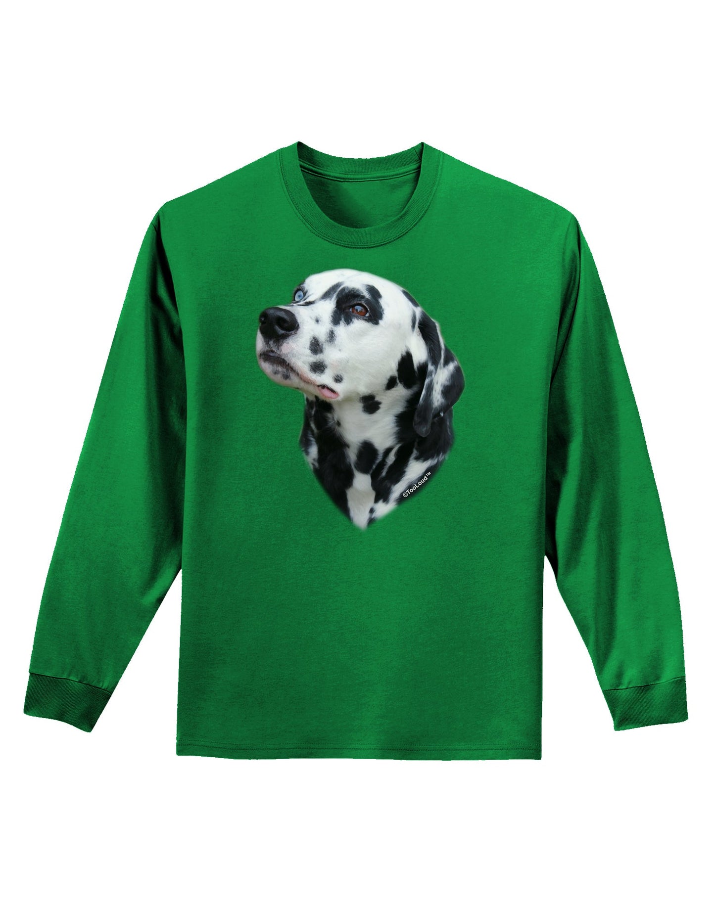 Dalmatian Portrait Adult Long Sleeve Dark T-Shirt by TooLoud-TooLoud-Kelly-Green-Small-Davson Sales