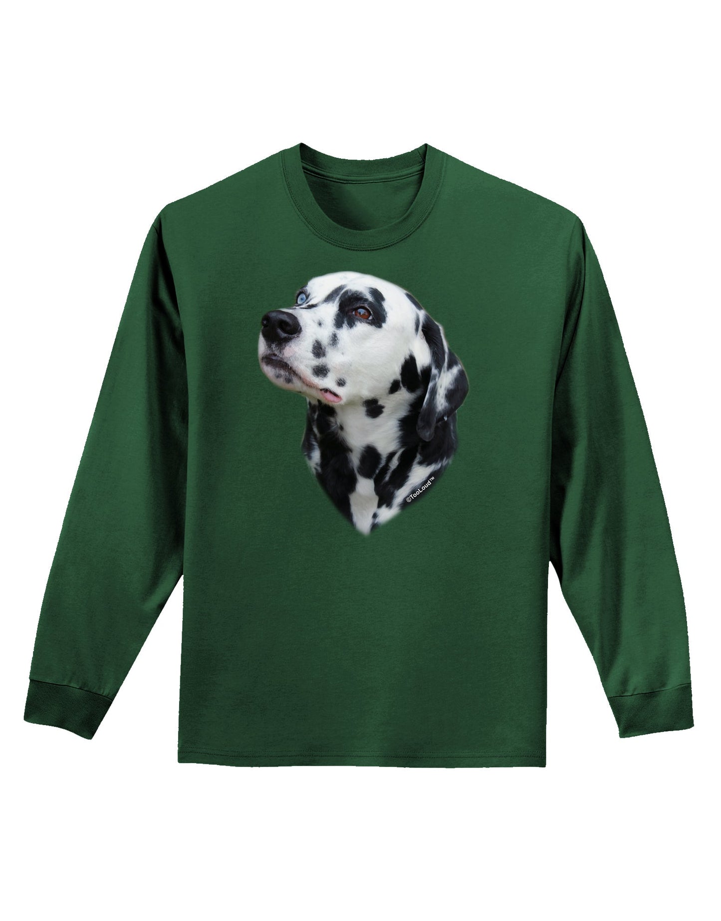 Dalmatian Portrait Adult Long Sleeve Dark T-Shirt by TooLoud-TooLoud-Dark-Green-Small-Davson Sales