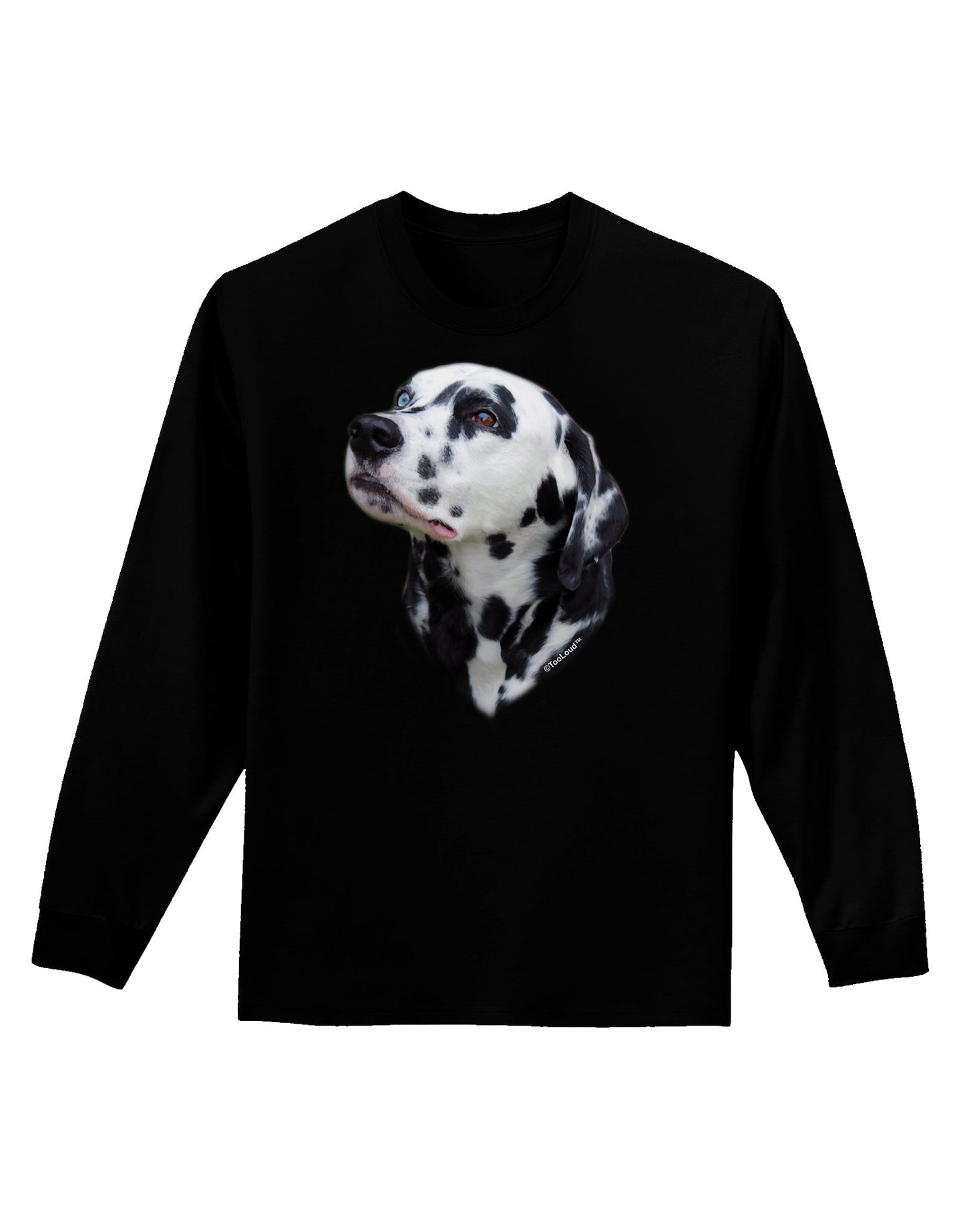Dalmatian Portrait Adult Long Sleeve Dark T-Shirt by TooLoud-TooLoud-Black-Small-Davson Sales