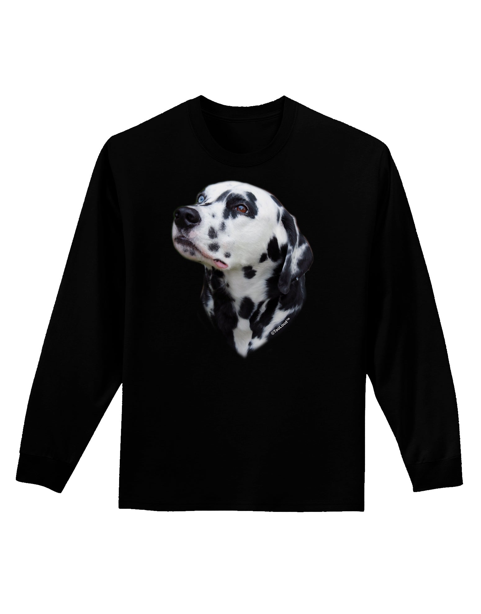 Dalmatian Portrait Adult Long Sleeve Dark T-Shirt by TooLoud-TooLoud-Black-Small-Davson Sales