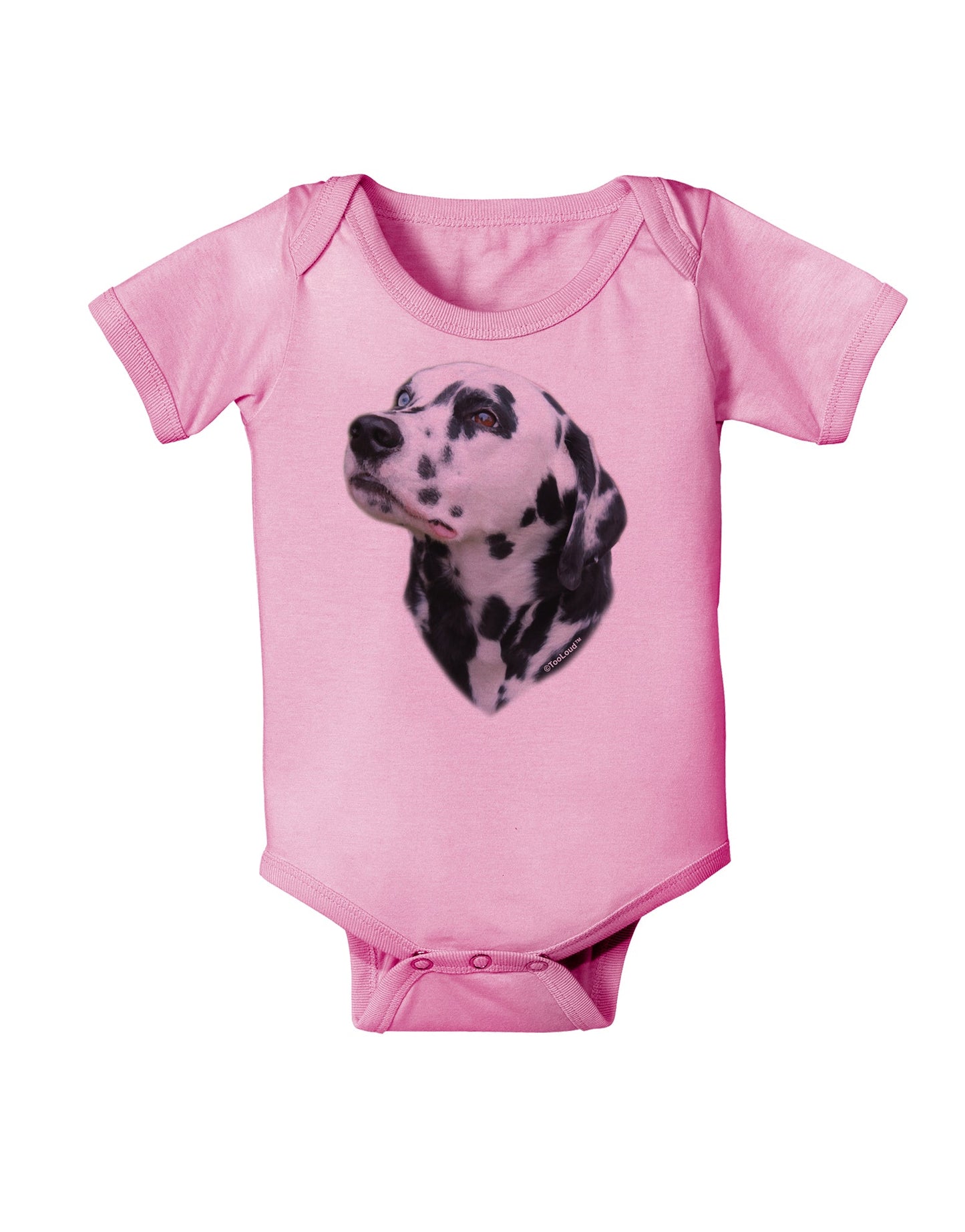 Dalmatian Portrait Baby Romper Bodysuit by TooLoud-Baby Romper-TooLoud-Light-Pink-06-Months-Davson Sales