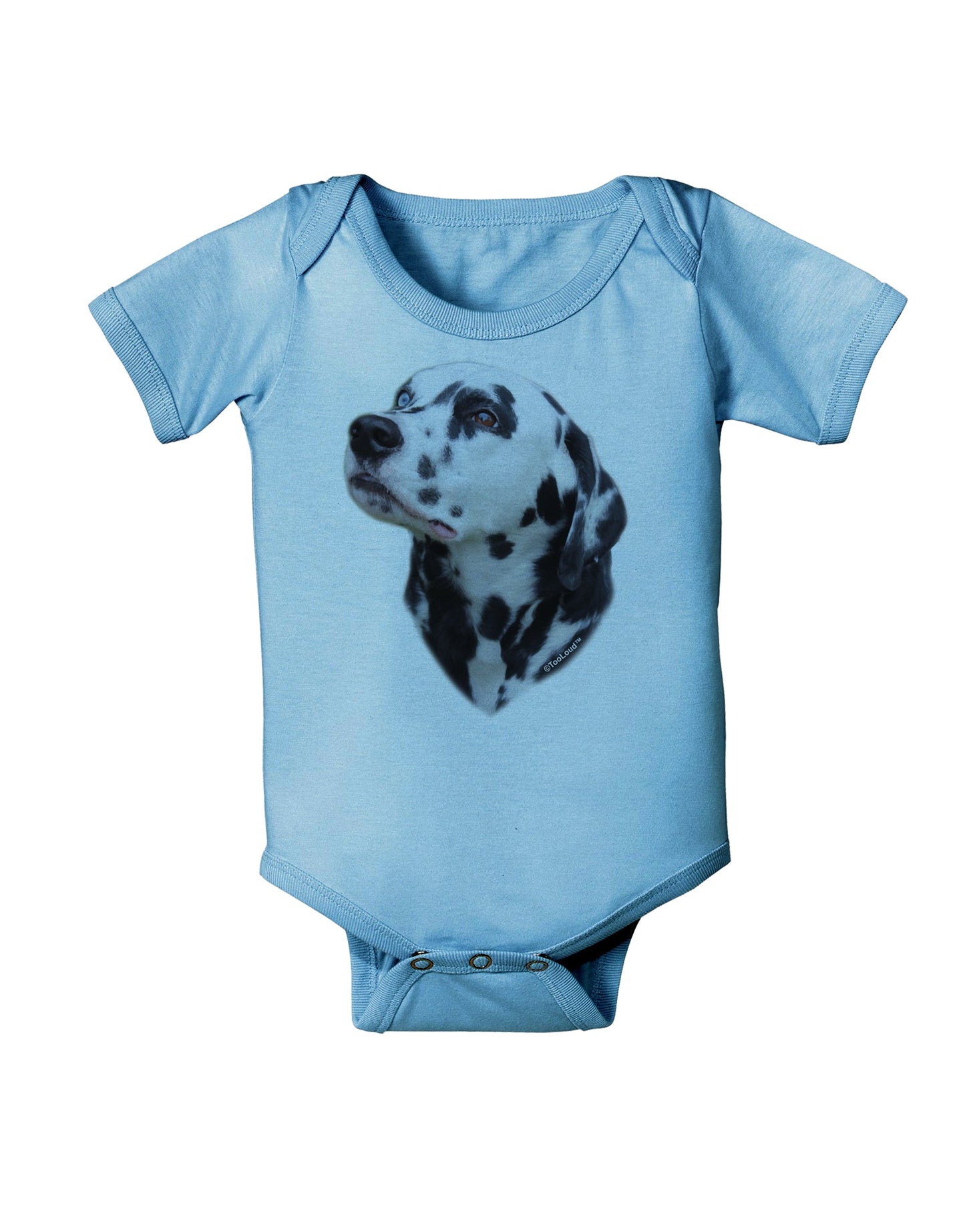 Dalmatian Portrait Baby Romper Bodysuit by TooLoud-Baby Romper-TooLoud-Light-Blue-06-Months-Davson Sales