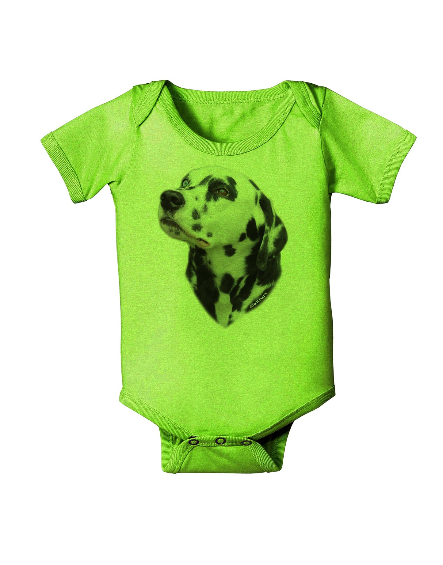 Dalmatian Portrait Baby Romper Bodysuit by TooLoud-Baby Romper-TooLoud-Lime-Green-06-Months-Davson Sales