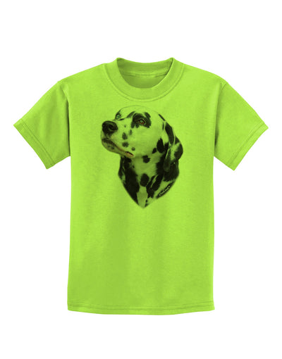 Dalmatian Portrait Childrens T-Shirt by TooLoud-Childrens T-Shirt-TooLoud-Lime-Green-X-Small-Davson Sales