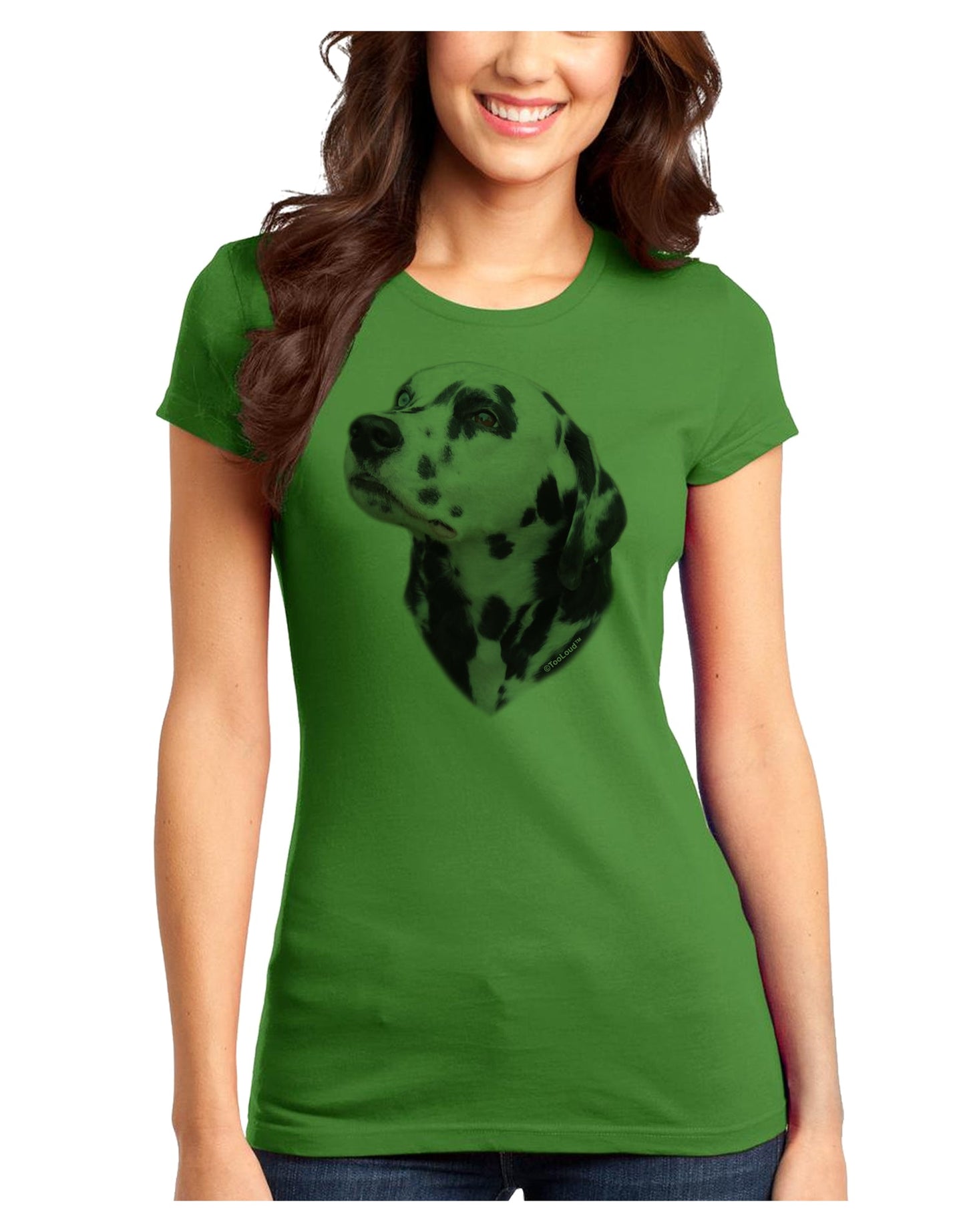 Dalmatian Portrait Juniors T-Shirt by TooLoud-Womens Juniors T-Shirt-TooLoud-Kiwi-Green-Juniors Fitted X-Small-Davson Sales