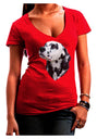 Dalmatian Portrait Juniors V-Neck Dark T-Shirt by TooLoud-Womens V-Neck T-Shirts-TooLoud-Red-Juniors Fitted Small-Davson Sales