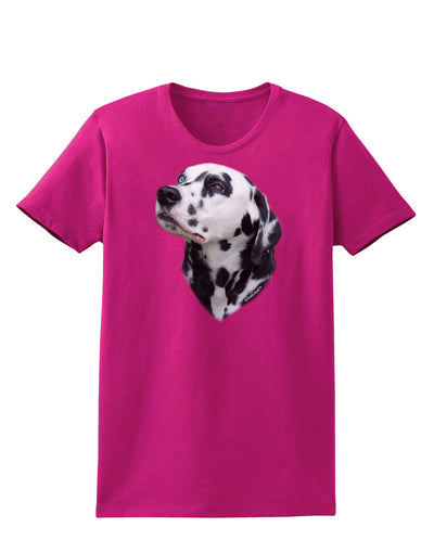 Dalmatian Portrait Womens Dark T-Shirt by TooLoud-Womens T-Shirt-TooLoud-Hot-Pink-Small-Davson Sales