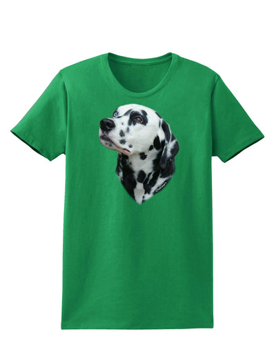 Dalmatian Portrait Womens Dark T-Shirt by TooLoud-Womens T-Shirt-TooLoud-Kelly-Green-X-Small-Davson Sales