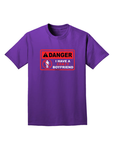 Danger - Crazy Boyfriend Adult Dark T-Shirt-Mens T-Shirt-TooLoud-Purple-Small-Davson Sales