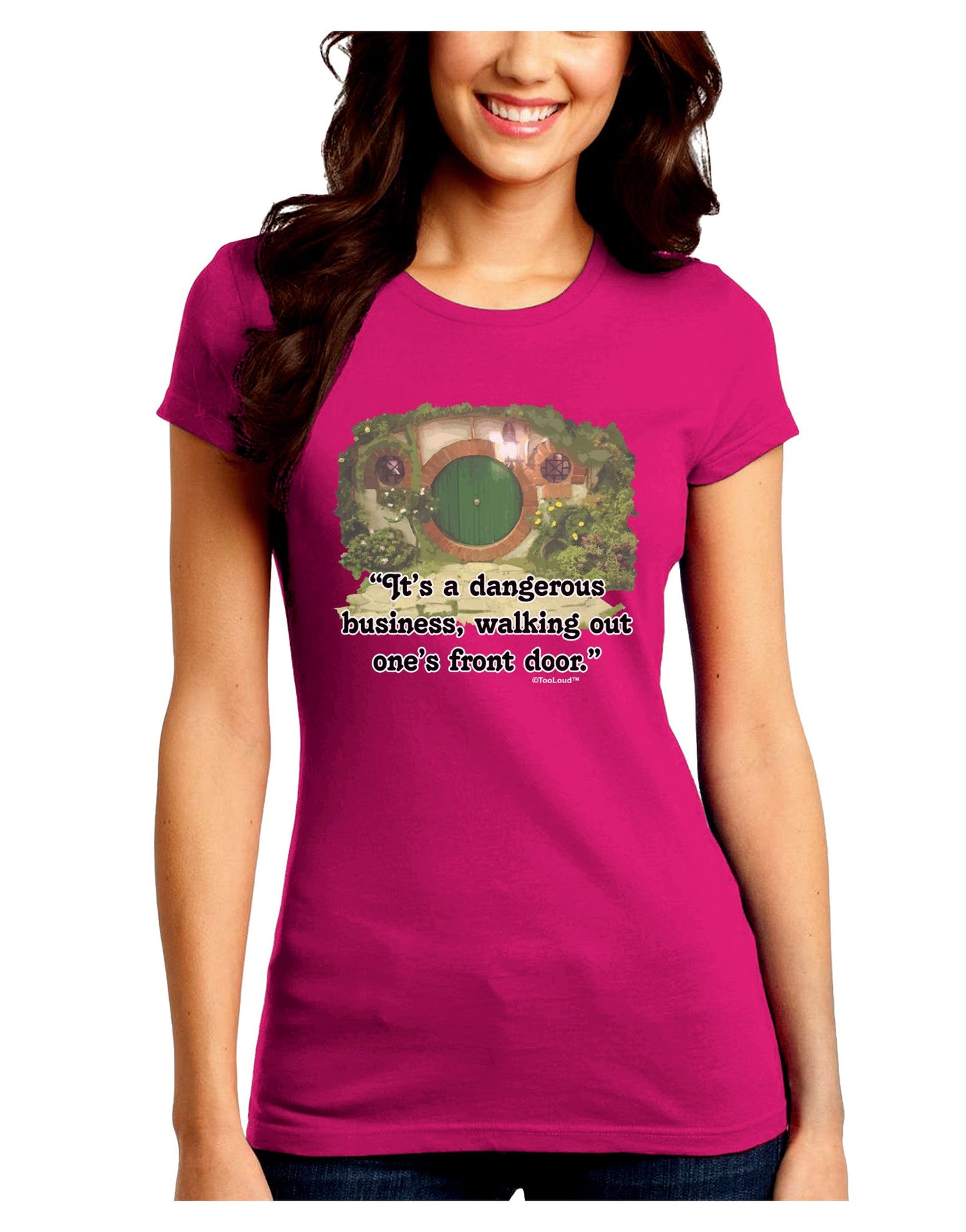 Dangerous Business Juniors Petite Crew Dark T-Shirt-T-Shirts Juniors Tops-TooLoud-Hot-Pink-Juniors Fitted Small-Davson Sales