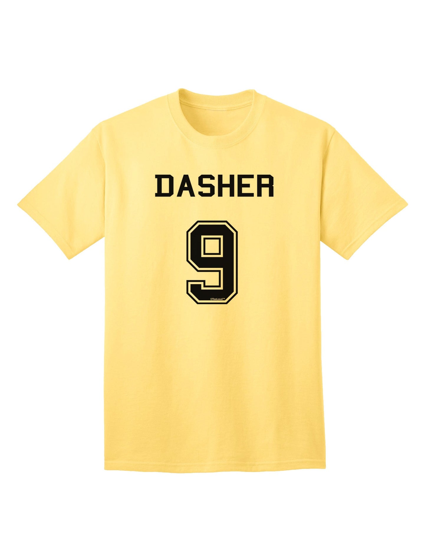 Dasher 9 Adult T-Shirt - Premium Reindeer Jersey-Mens T-shirts-TooLoud-Yellow-Small-Davson Sales
