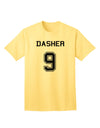 Dasher 9 Adult T-Shirt - Premium Reindeer Jersey-Mens T-shirts-TooLoud-Yellow-Small-Davson Sales