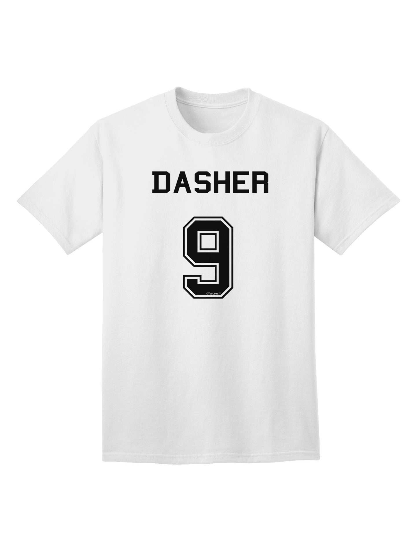 Dasher 9 Adult T-Shirt - Premium Reindeer Jersey-Mens T-shirts-TooLoud-White-Small-Davson Sales