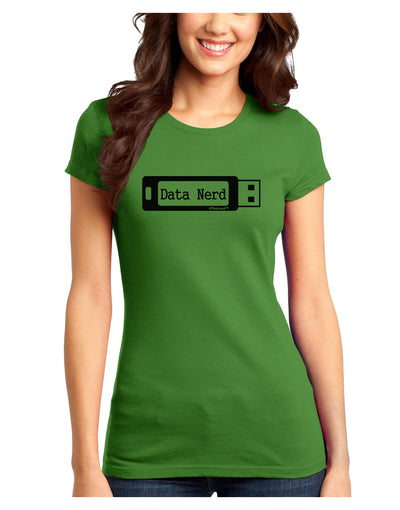 Data Nerd USB Juniors T-Shirt by TooLoud-Womens Juniors T-Shirt-TooLoud-Kiwi-Green-Juniors Fitted X-Small-Davson Sales