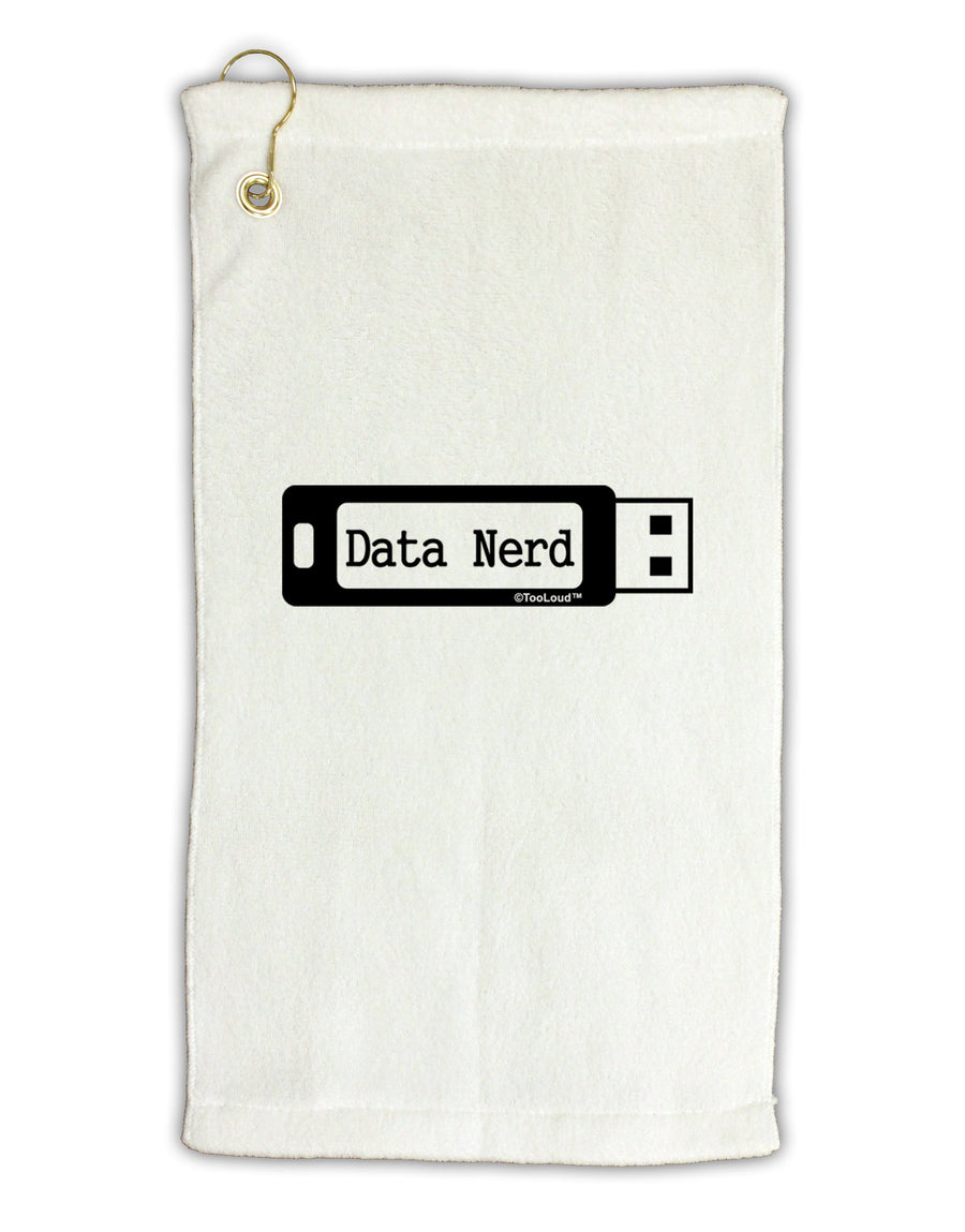 Data Nerd USB Micro Terry Gromet Golf Towel 16 x 25 inch by TooLoud-Golf Towel-TooLoud-White-Davson Sales