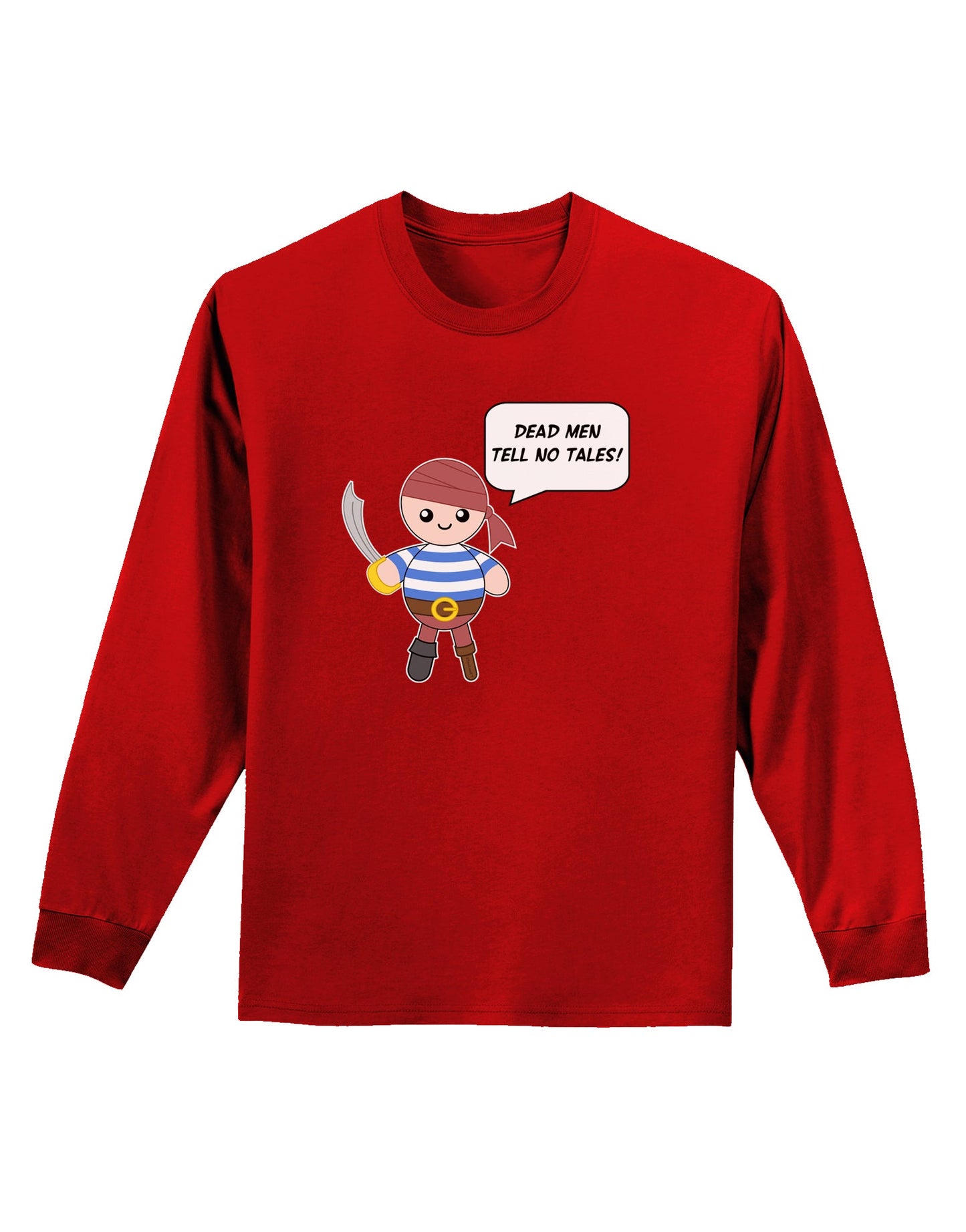 Dead Men Tell No Tales - Petey the Pirate Adult Long Sleeve Dark T-Shirt-TooLoud-Red-Small-Davson Sales