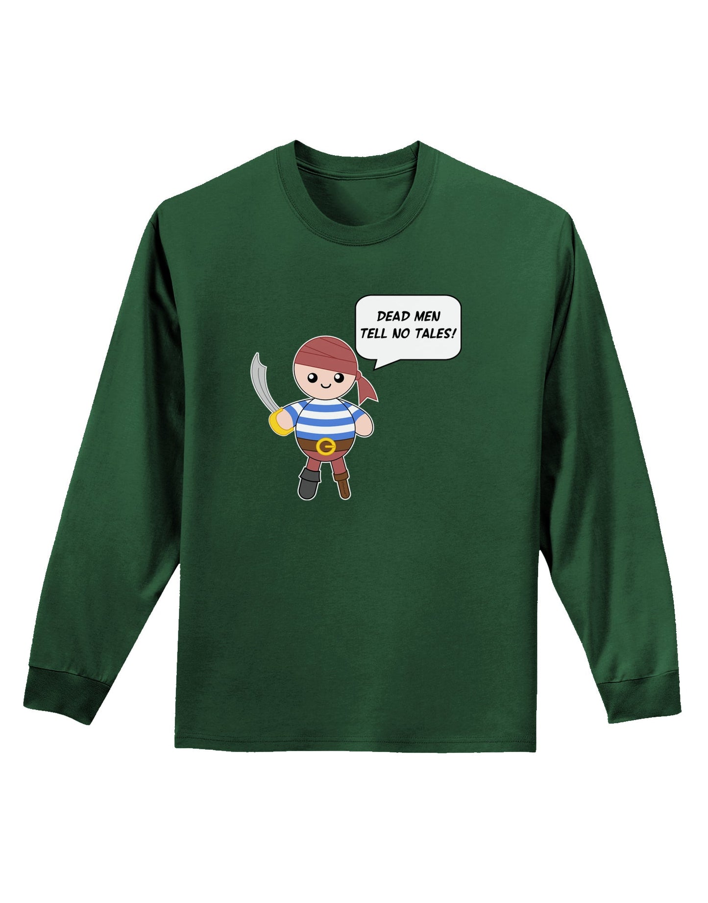 Dead Men Tell No Tales - Petey the Pirate Adult Long Sleeve Dark T-Shirt-TooLoud-Dark-Green-Small-Davson Sales