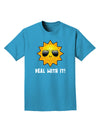 Deal With It Cute Sun Adult Dark T-Shirt-Mens T-Shirt-TooLoud-Turquoise-Small-Davson Sales